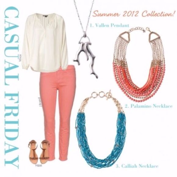 🎃 Stella & Dot NWOT Calliah Statement Necklace Turquoise Gold - Picture 2 of 9